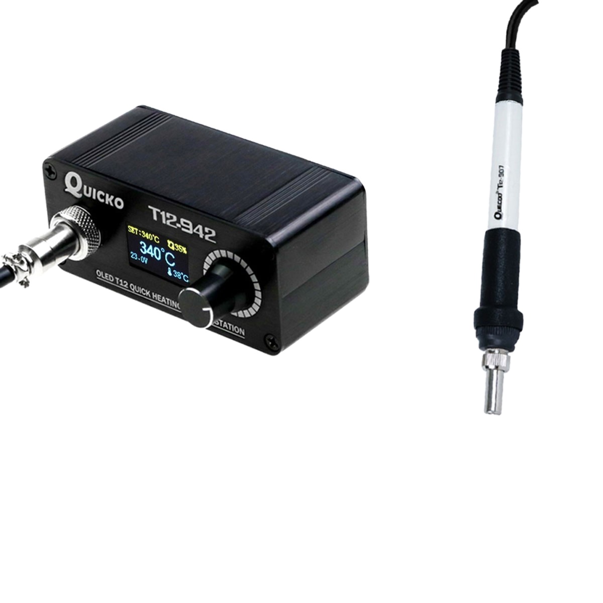 T12 Soldering Station Oled - ชุดสถานีบัดกรีมินิ OLED T12 พร้อมหัวบัดกรี T12-K และด้ามจับบัดกรี
